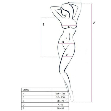 Bodystocking in Rete Sexy Bianco Passion BS025 Taglia Unica
